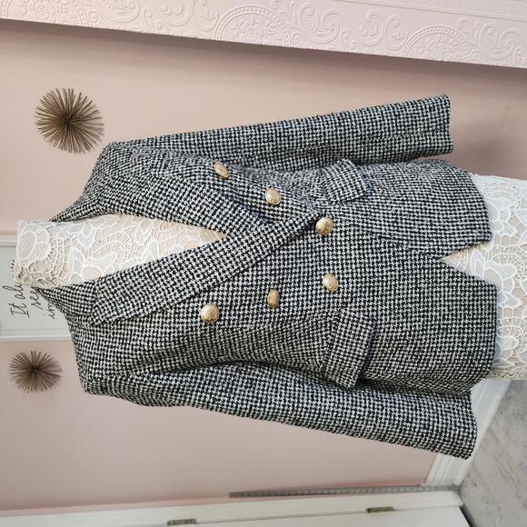 Express Jackets & Blazers - LKNW Express double breasted tweed houndstooth blazer jacket small